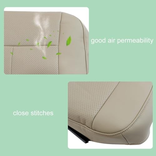 FZJDSD Tan Driver & Passenger Bottom Perforated Microfiber Leather Microfiber