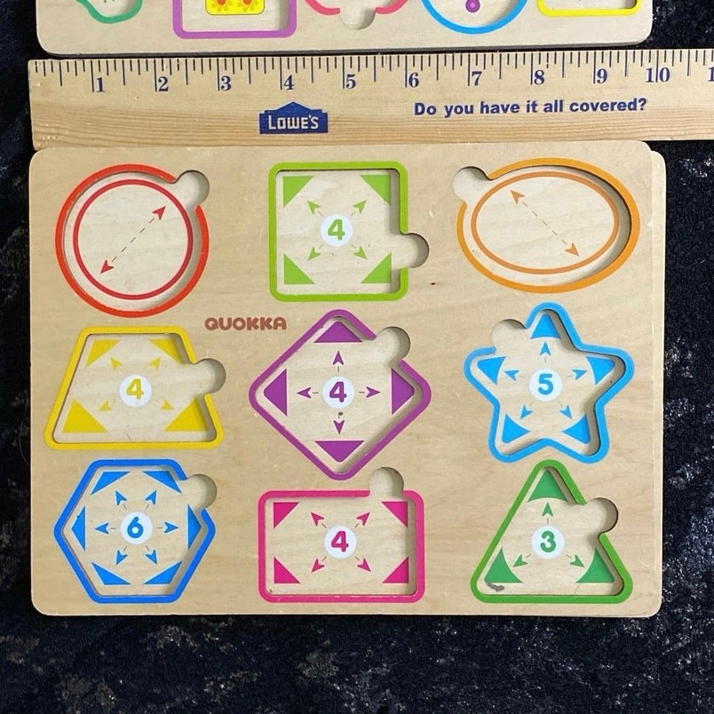 QUOKKA Learning Wood Educational Puzzles Animals Shapes Numbers Montessori Set