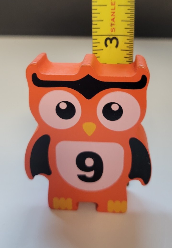 Discovery Toys Stacking Owl Balancing Game Replacement Wood Block Orange #9 ONLY