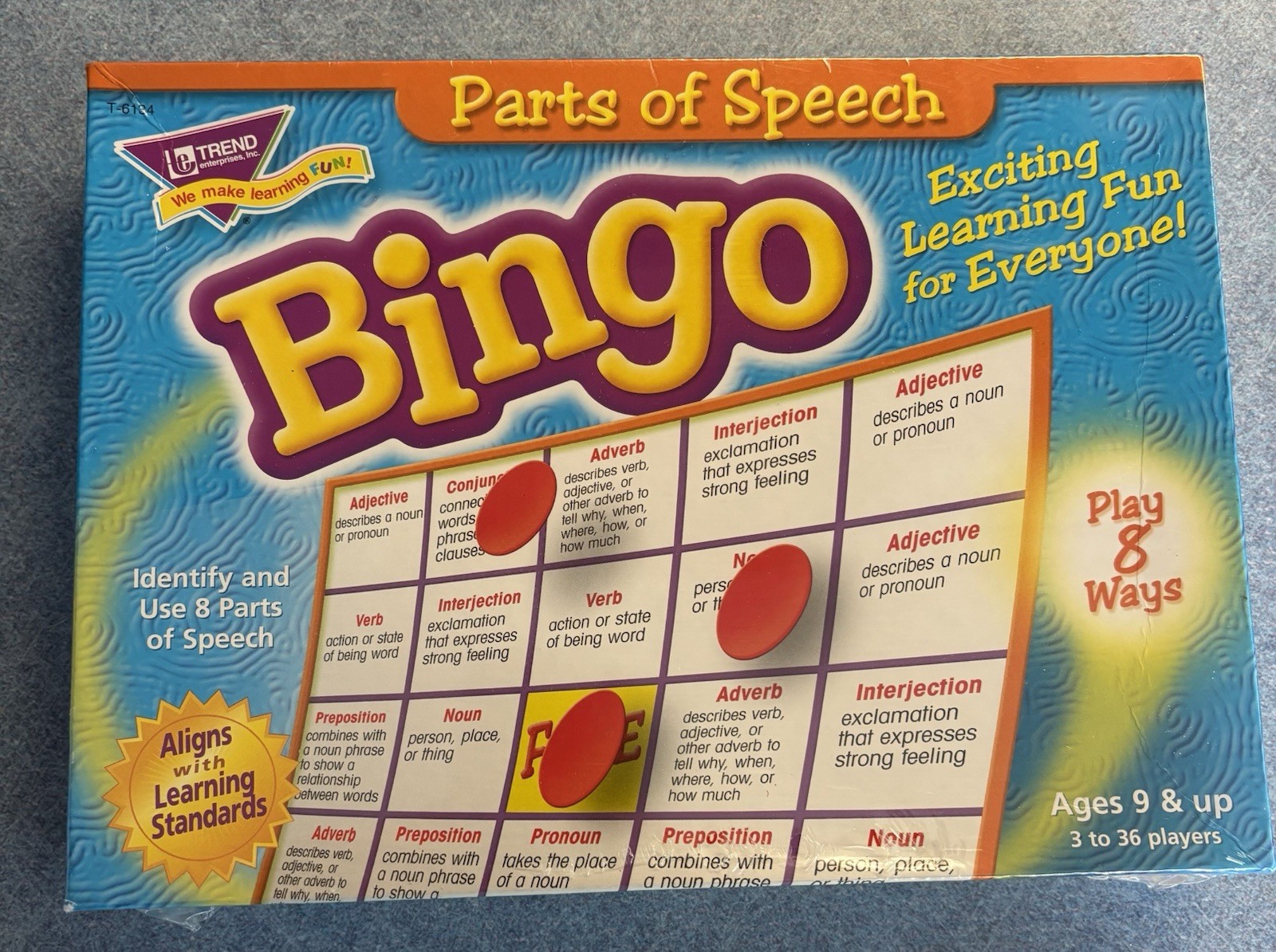 Lakeshore Bingo Parts of Speech Ages 9 & Up NEW Sealed 3 to 36 Players