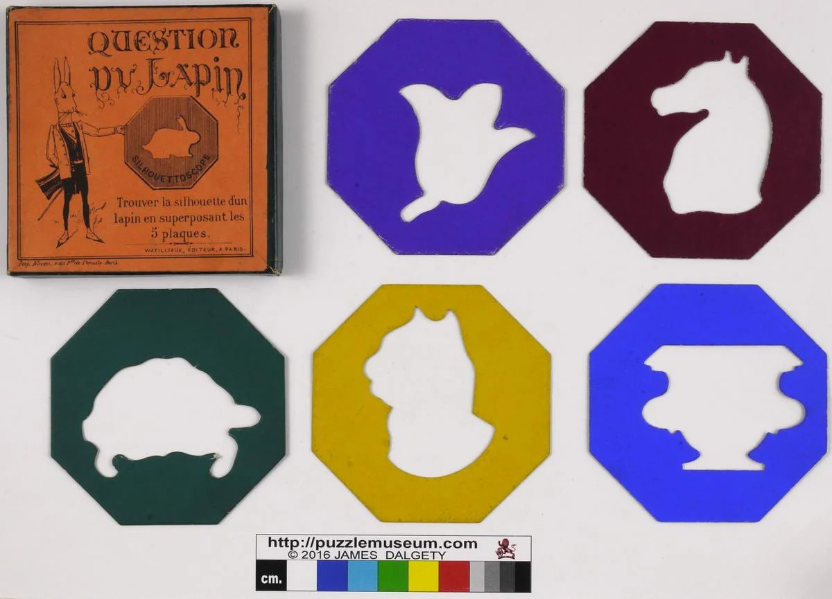 Rabbit Puzzle – Silhouettoscope, Question du Lapin, Double-Sided Octagons,