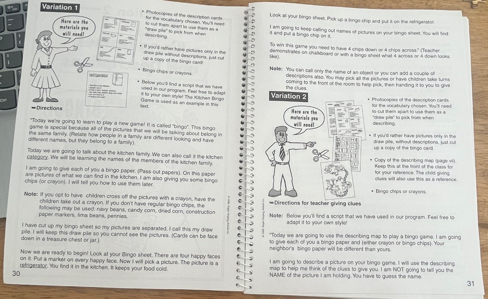 Vintage 1995 Classic Super Duper Descripto Bingo Workbook Education K-12