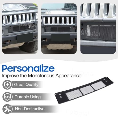 Front Lower Grill Trim Mesh Insert Replacement Compatible with Hummer H2 2003