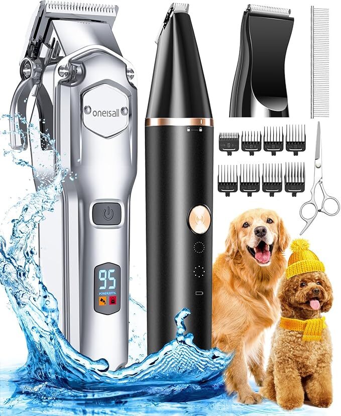 oneisall Pet Grooming Kit for Heavy Thick Hair&Coats/Low Noise Rechargeable