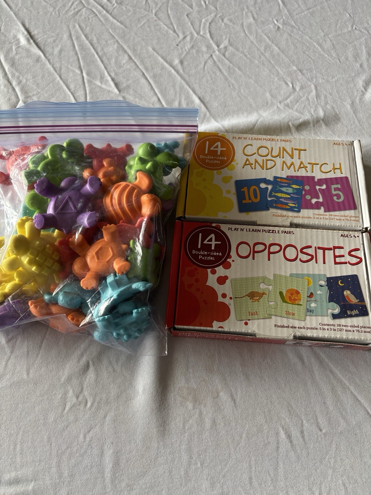 Educational Learning Toys Bag of Sorting/Tactile Turtles W/2Sets Learning cards
