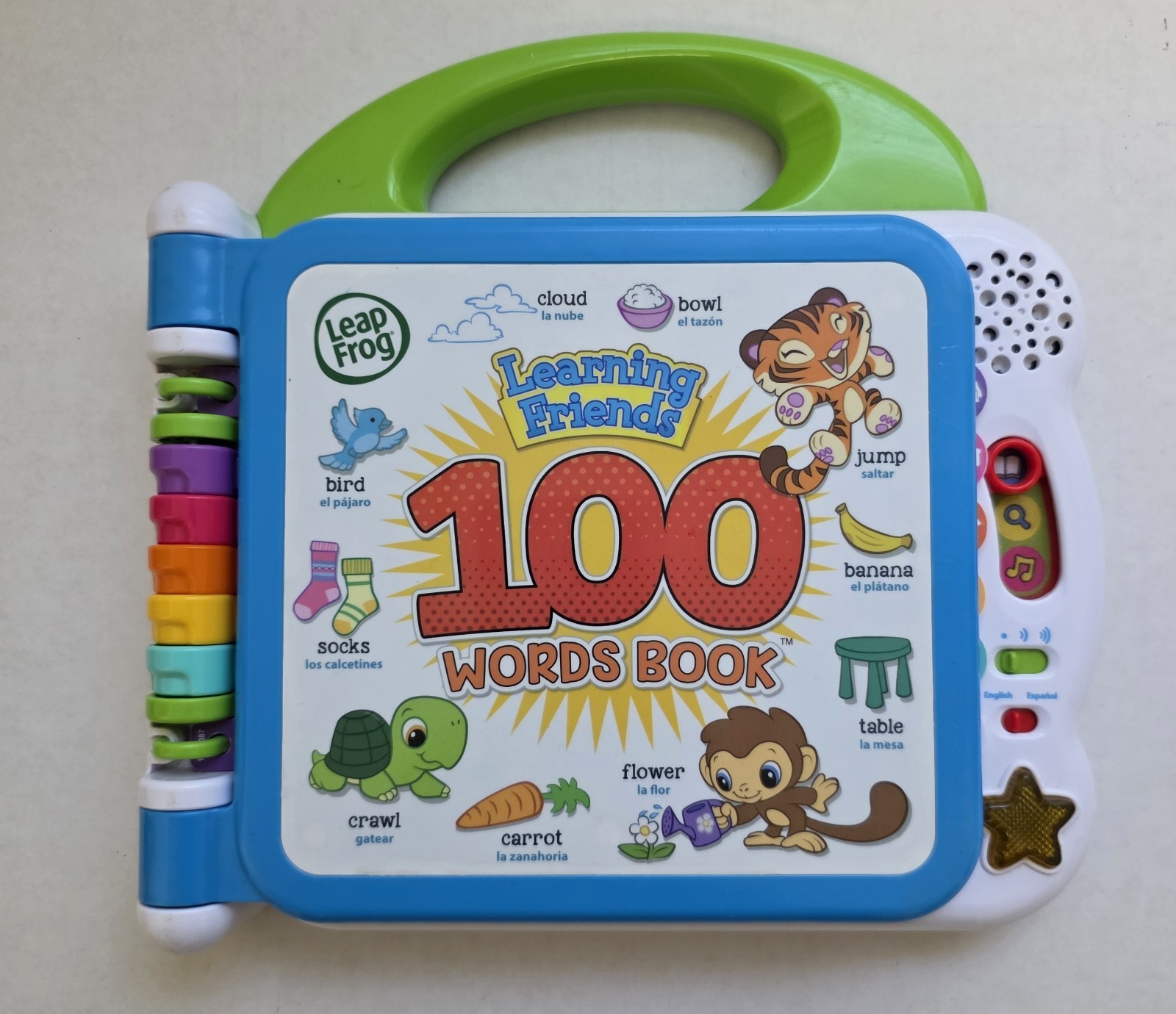 Leap Frog Learning Friends 100 Words Book English- Spanish Tested Working