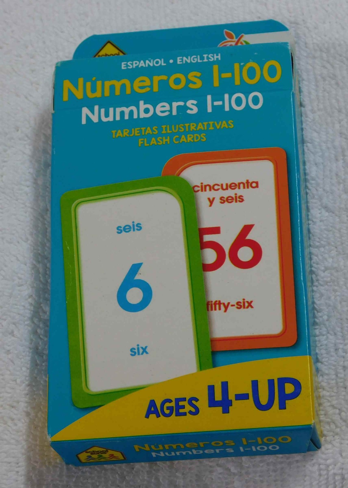 Flash Cards Numbers 1-100 Spanish English Ages 4+ NEW 56 Cards Espanol Numeros