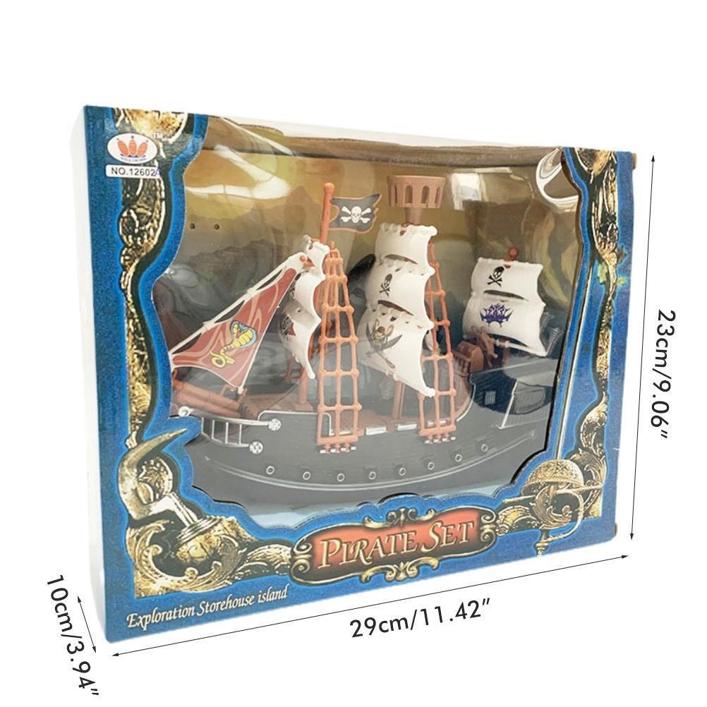 Childrens Kids Pirate Ship Pretend Toy Ornaments Durable Pirate Ship Model Kids