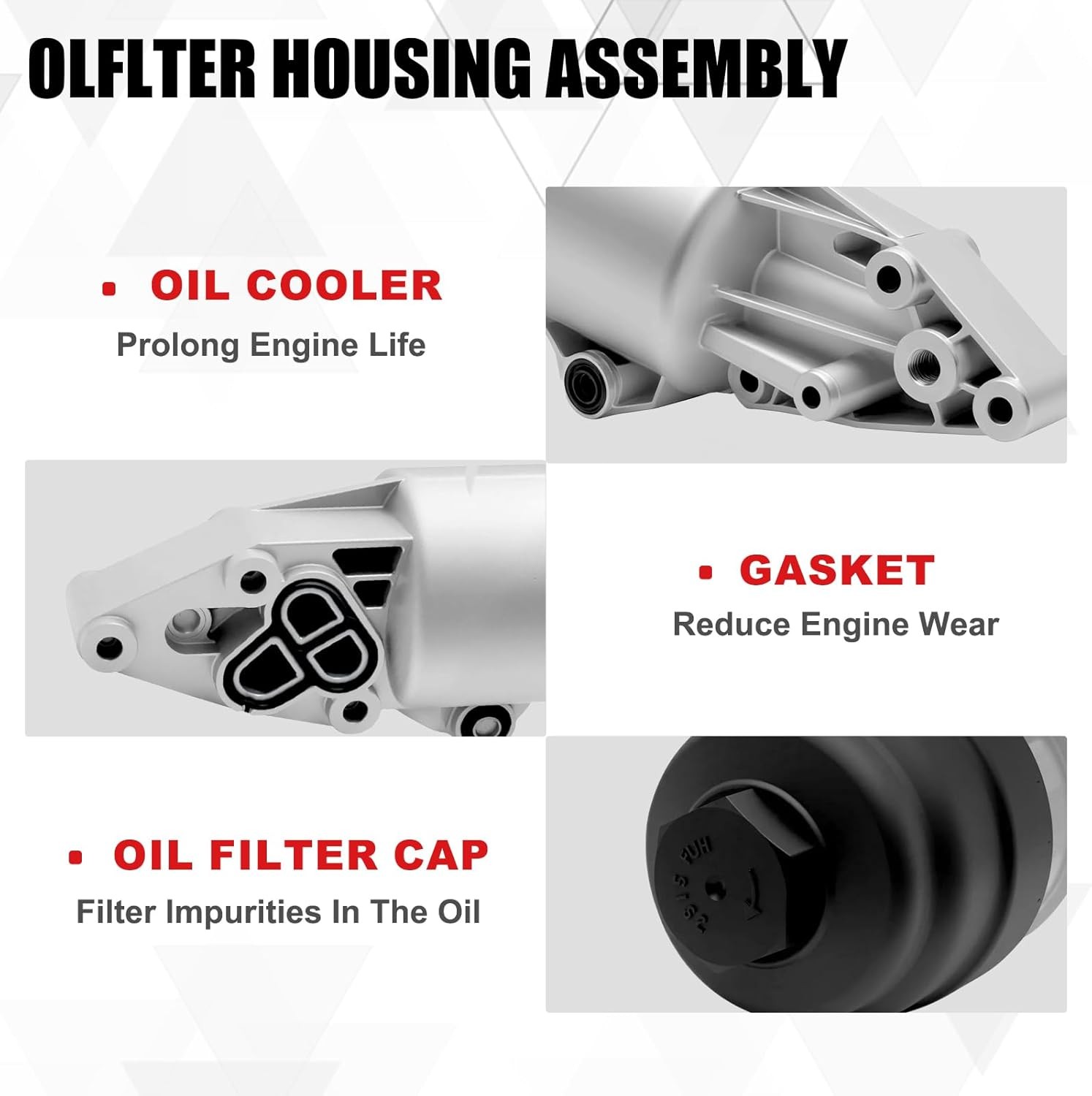 Aluminum Oil Filter Housing Assembly for Audi A4 A5 A6 A7 A8 Q5 Q7 S4 S5