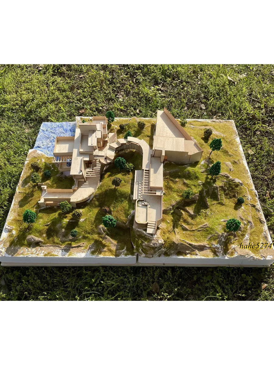 1:100/120/150 Fallingwater Wooden Assembly Model Architectural Handcraft DIY Kit