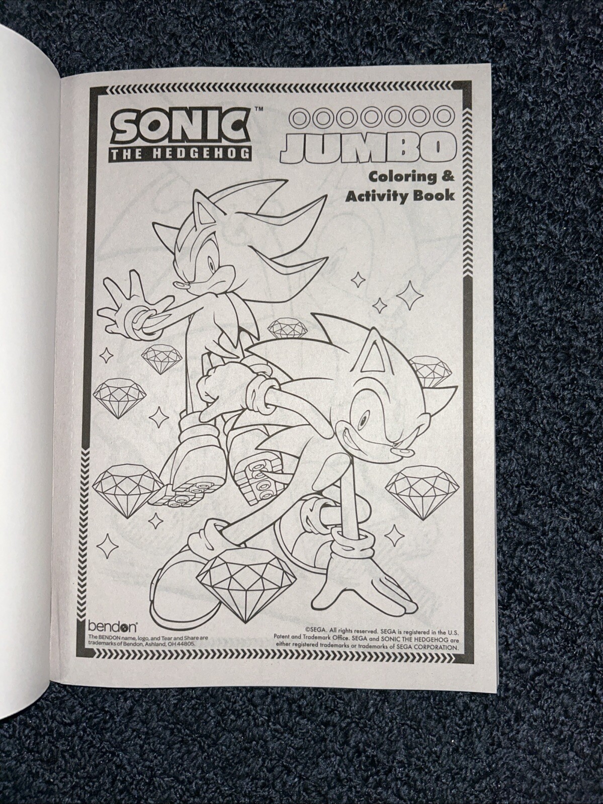 Sonic The Hedgehog Jumbo Coloring & Activity Book New Bendon Made In USA