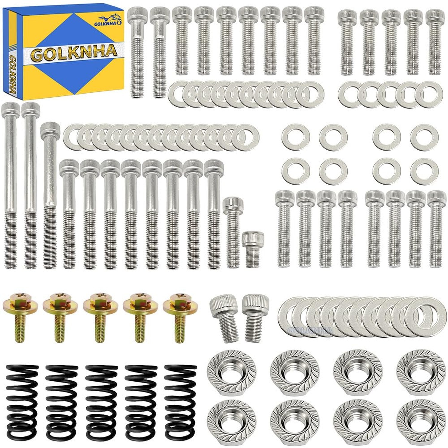 304 Stainless Steel Engine Bolt Kit 88pcs (7Pack) Compatible for Ya… Fast Ship