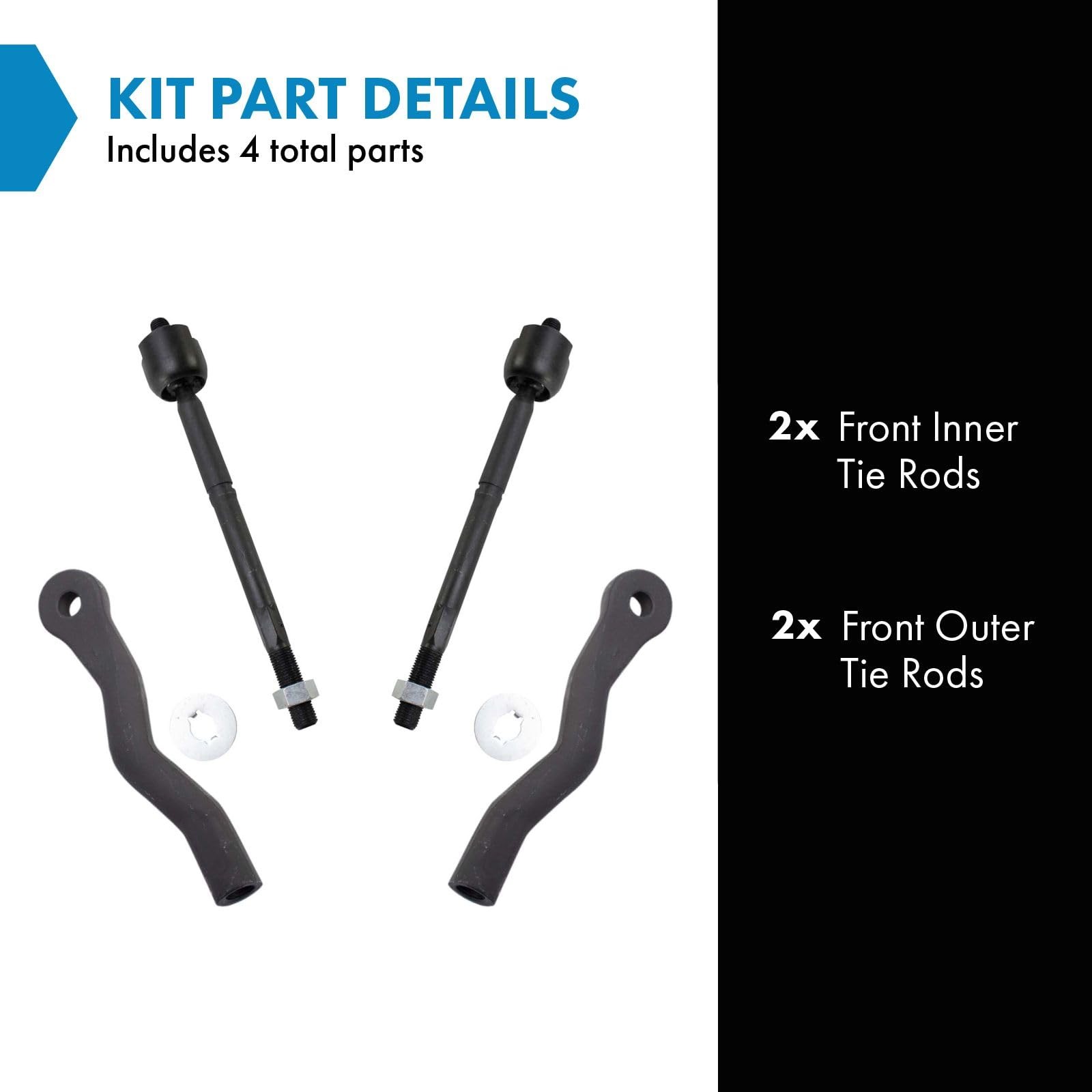 4 Piece Tie Rod End Kit for Lexus IS GS Front Inner Outer Replacement Parts