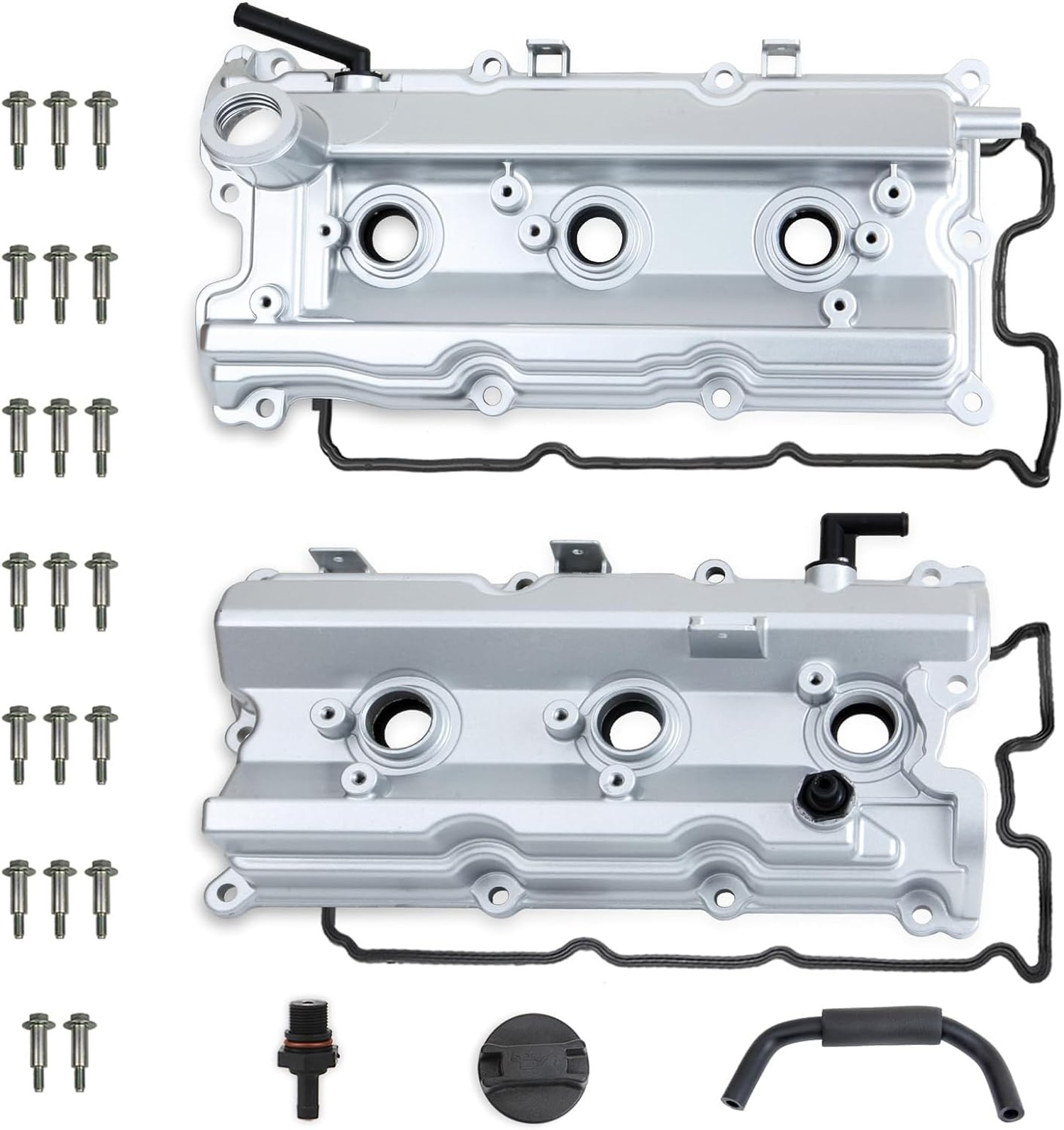 Upgrade Aluminum Engine Valve Covers w/Gaskets Compatible with 2003-2008 Niss…