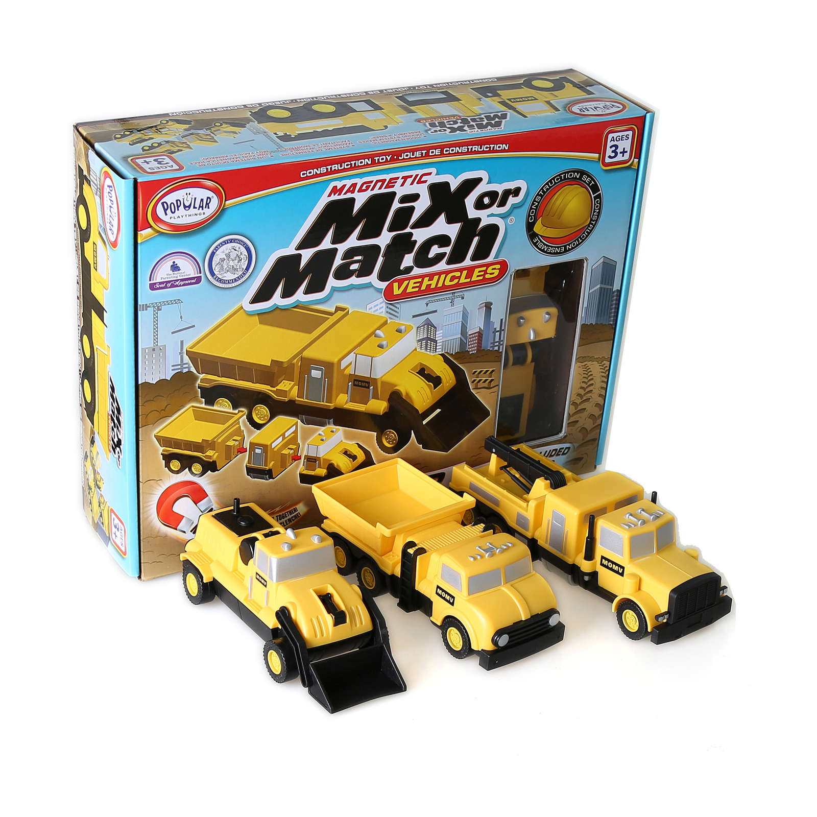 New – Popular Playthings Magnetic Mix or Match Vehicles: Construction Set