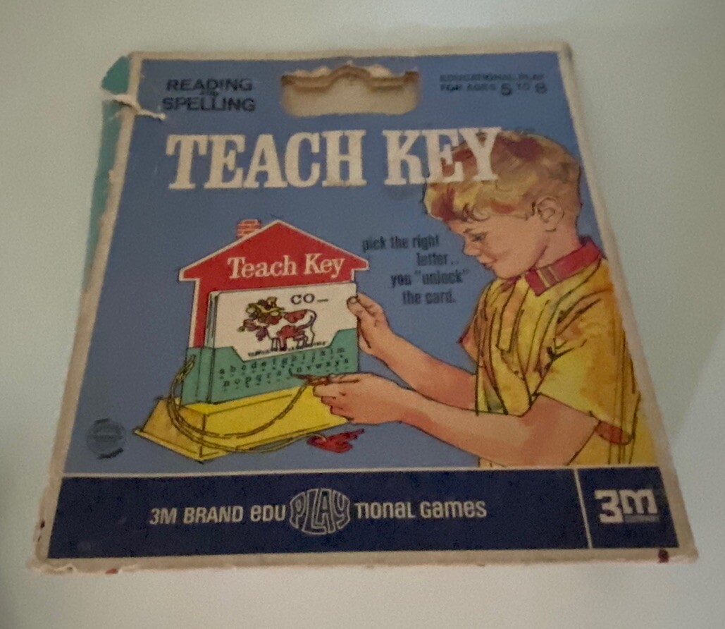 VTG 1967 3M Games TEACH KEY Reading & Spelling Educational Aid Complete 48 Cards