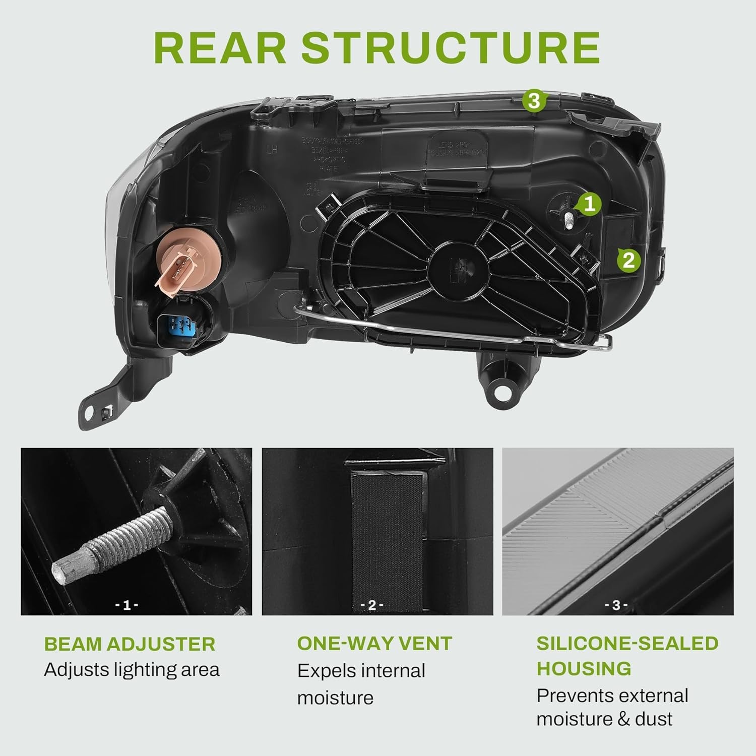 Headlight Assembly Compatible with 2005 2006 2007 Ford Escape Headlamp Replacem