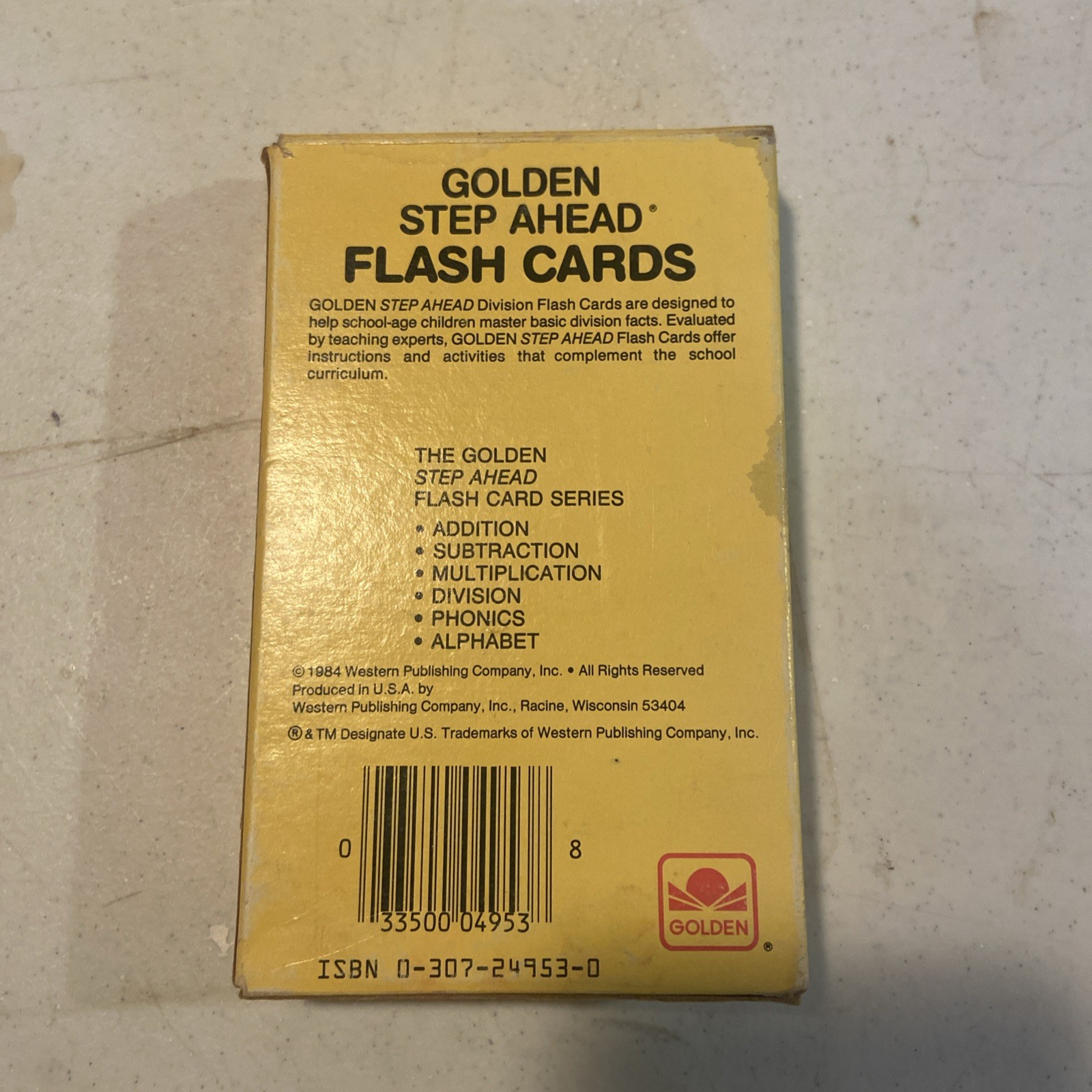 Old Stock Vintage 1984 Division Flash Cards Golden Step Ahead
