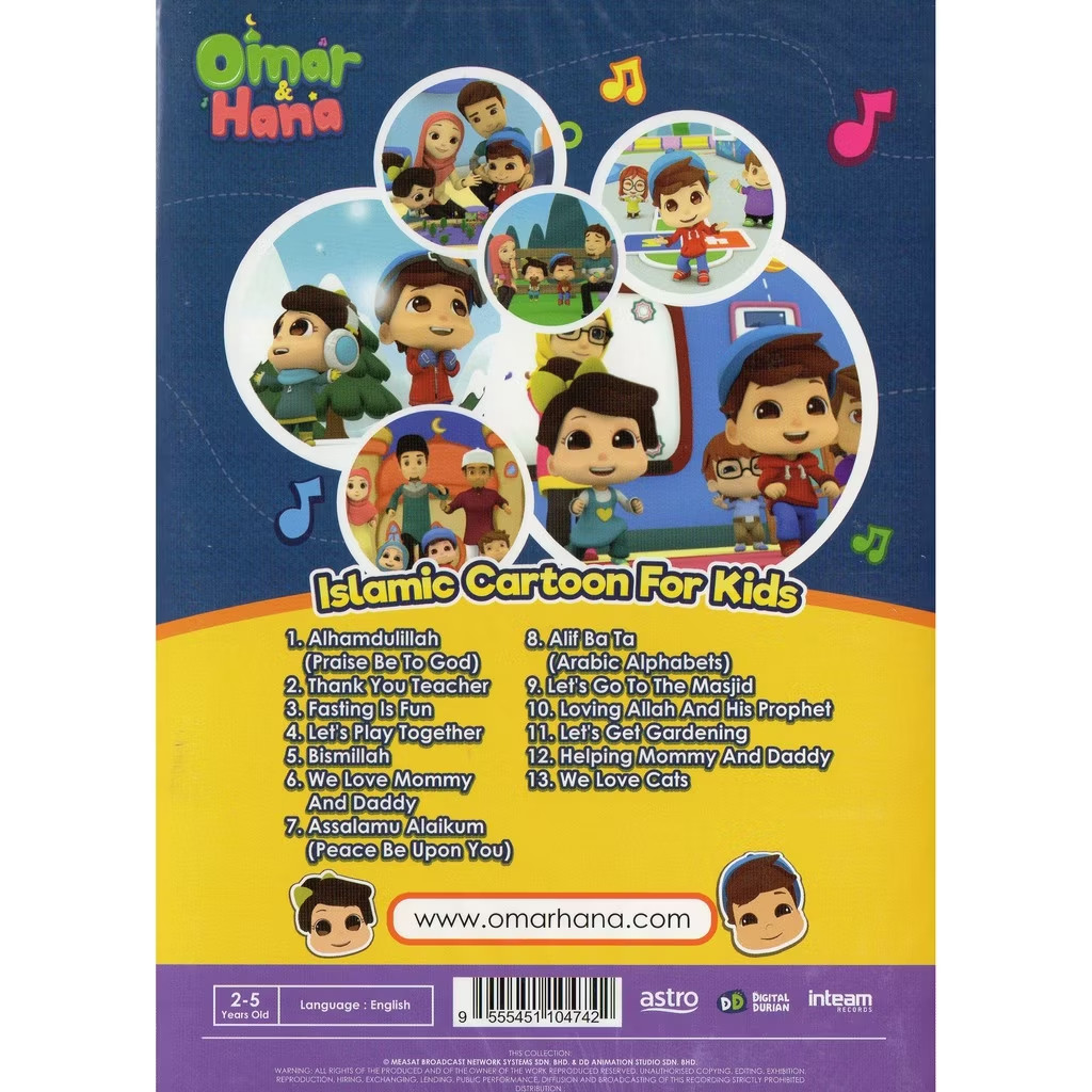 Omar & Hana DVD Islamic Cartoon For Kids Song Children Kids English Video Music
