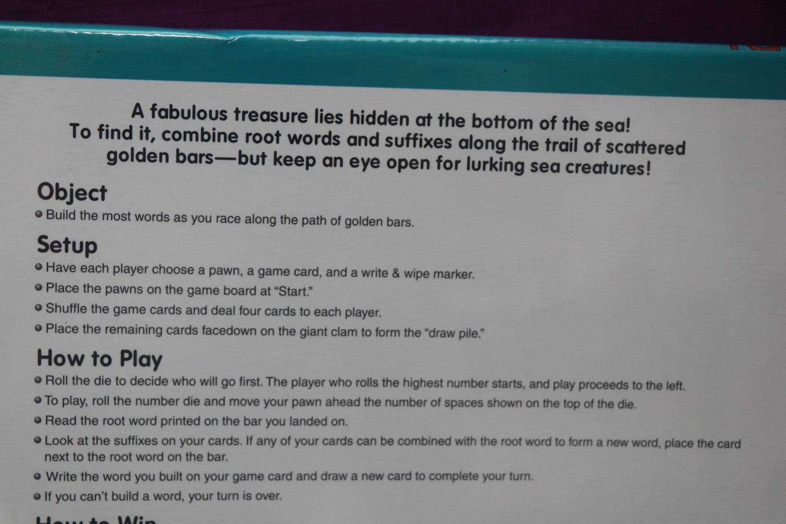 Lakeshore Sunken Suffixes Vocabulary Educational Learning Game AA646 NEW SEALED