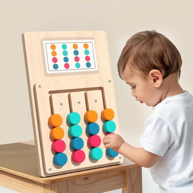 Wooden Color Shape Matching Puzzle Board Kids Brain Training Toy