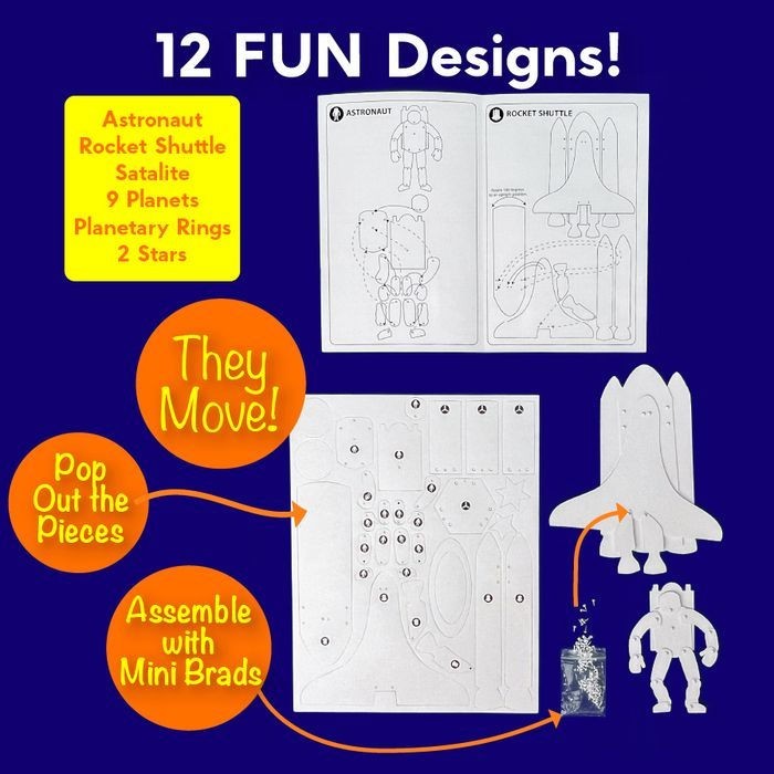 Make Your Own Space Astronaut Shuttle Planet Galaxy 3 Dimensional Book STEM