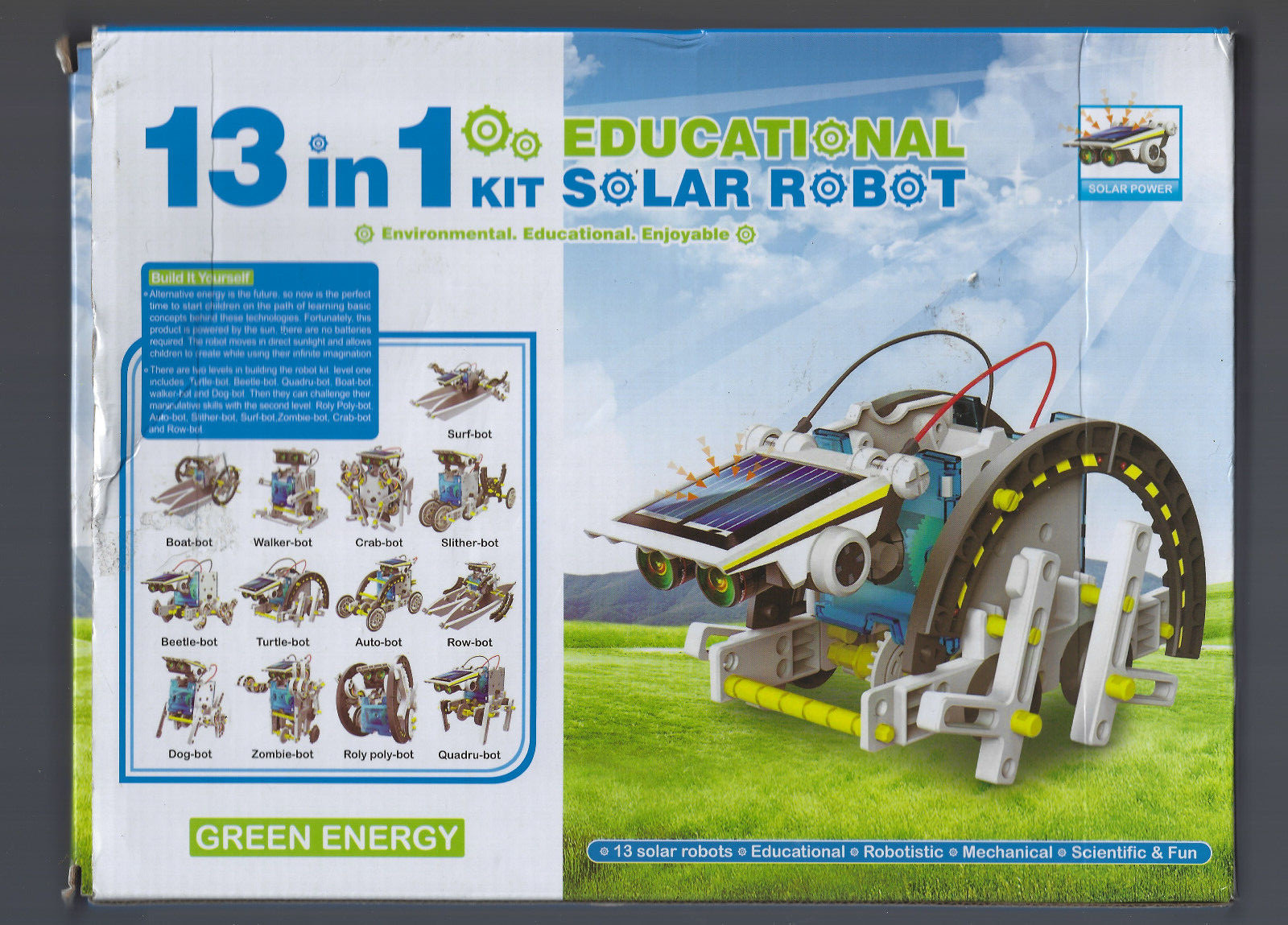 13 In 1 Educational Toys Solar Robot Toy Science Kit Solar Powered STEM NEW