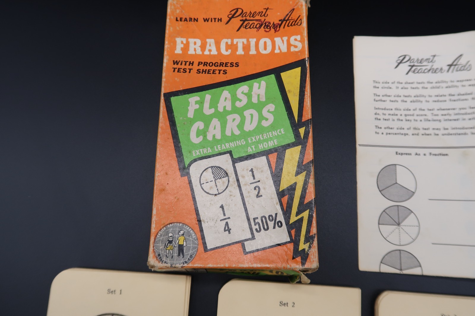 Fractions Flash Cards Learn Parent Teacher Numbers Math Arithmetic Home School