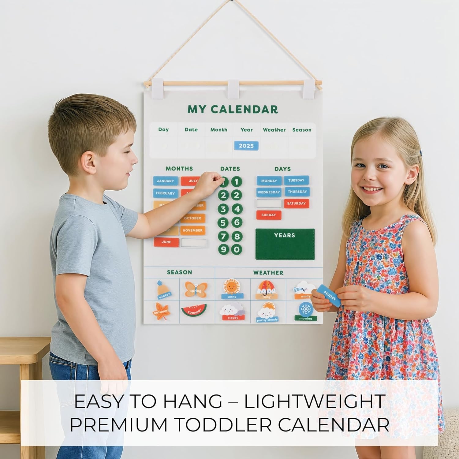 Kids Learning Calendar Preschool Homeschool Months Days Weather Decor