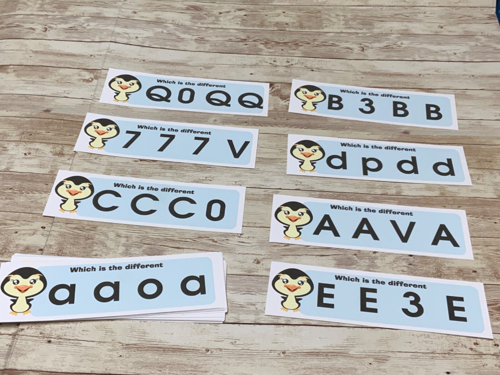 Penguin – Learning Centers – Which is Different – 24 Laminated cards