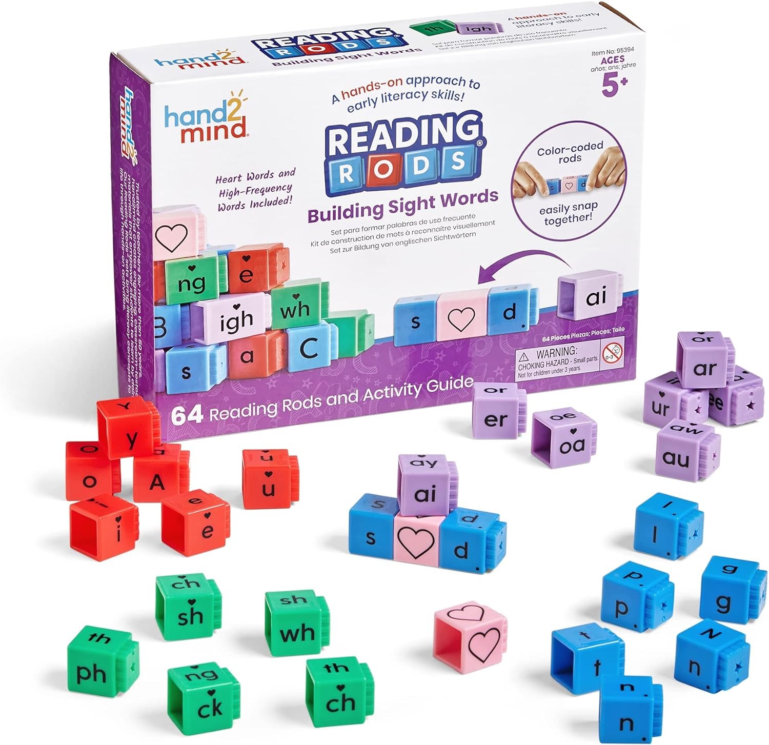 Learning Resources Reading Rods – Text Sticks Sight Word Education, Learn to Rea