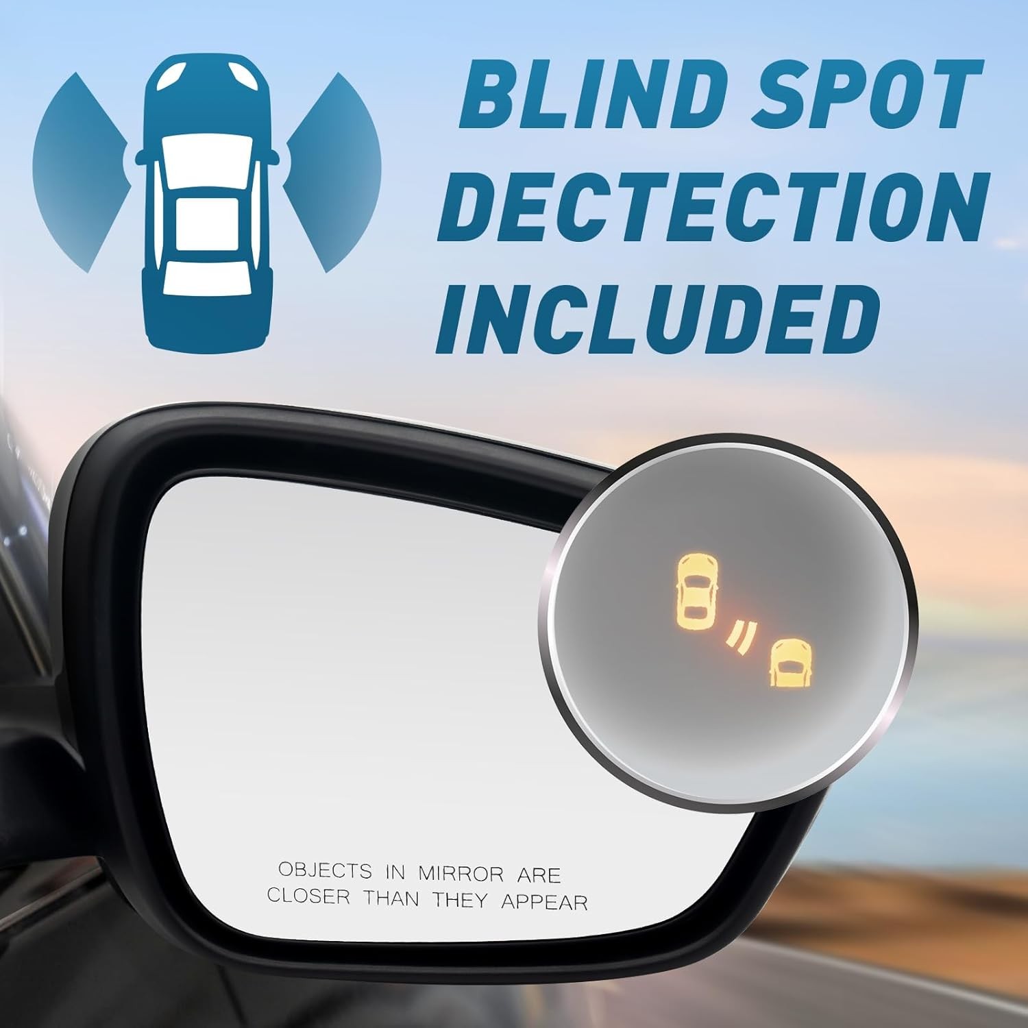 Passenger Side Mirror Compatible With Ford Escape SE/SEL 2020-2023 7-Pins Wit…