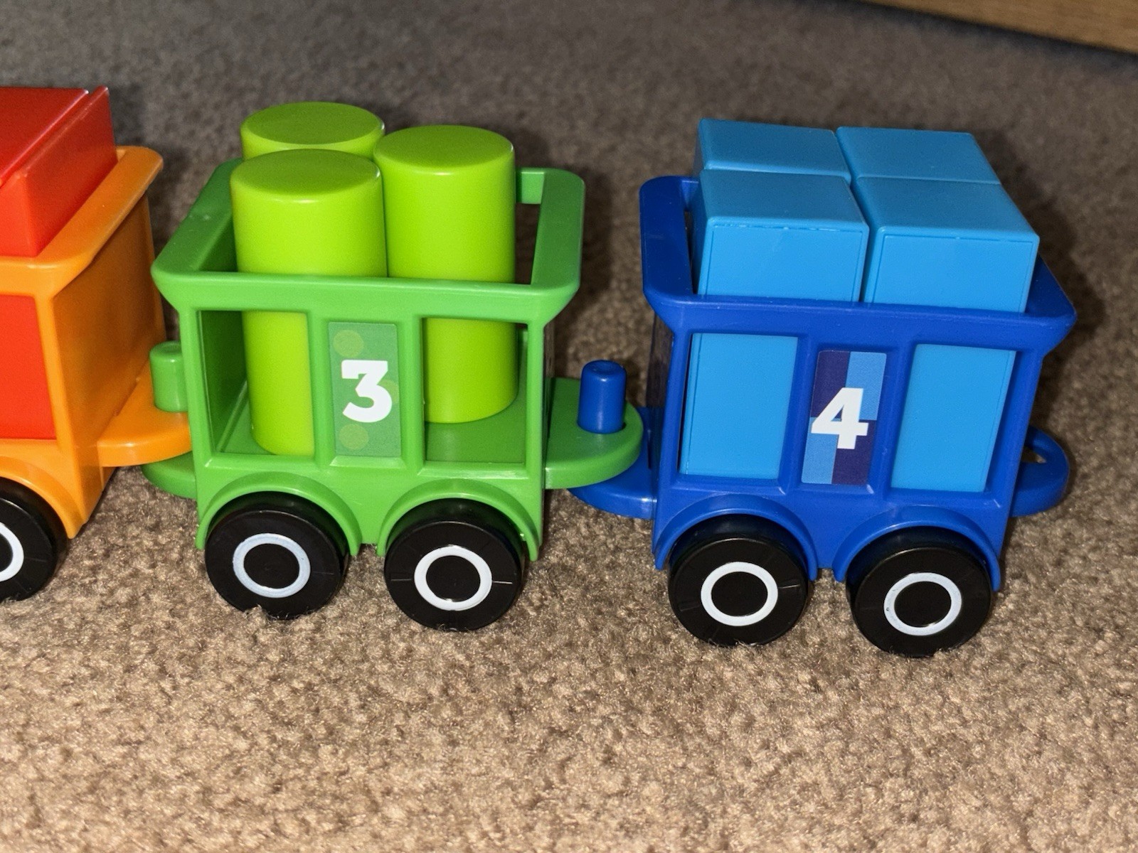 Learning Resources Train Set Toy Plastic & Blocks Colors Numbers 4 Cars Trains