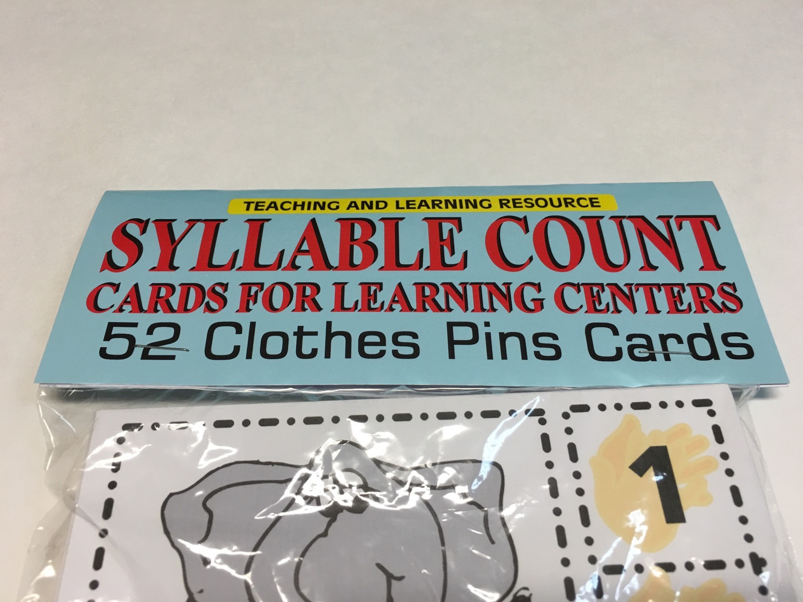 SYLLABLE COUNT & DOMINO ADDITION Cards for Learning Center 104 Cards- Letters-