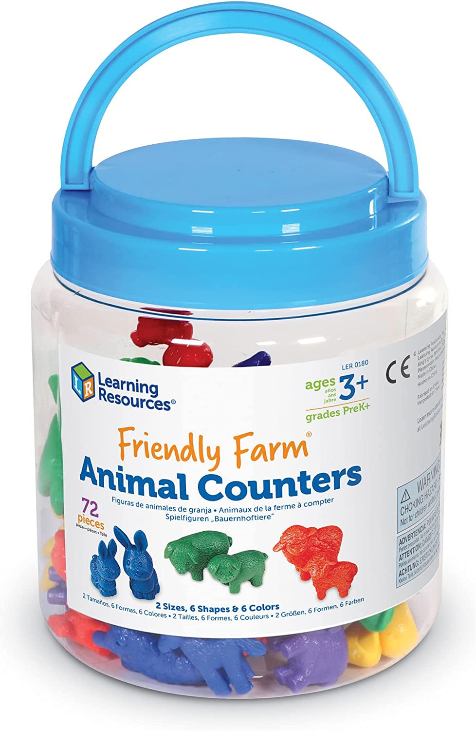 Friendly Farm Animal Counters – 72 Pieces, Ages 3+, Toddler Toys, Preschool Supp