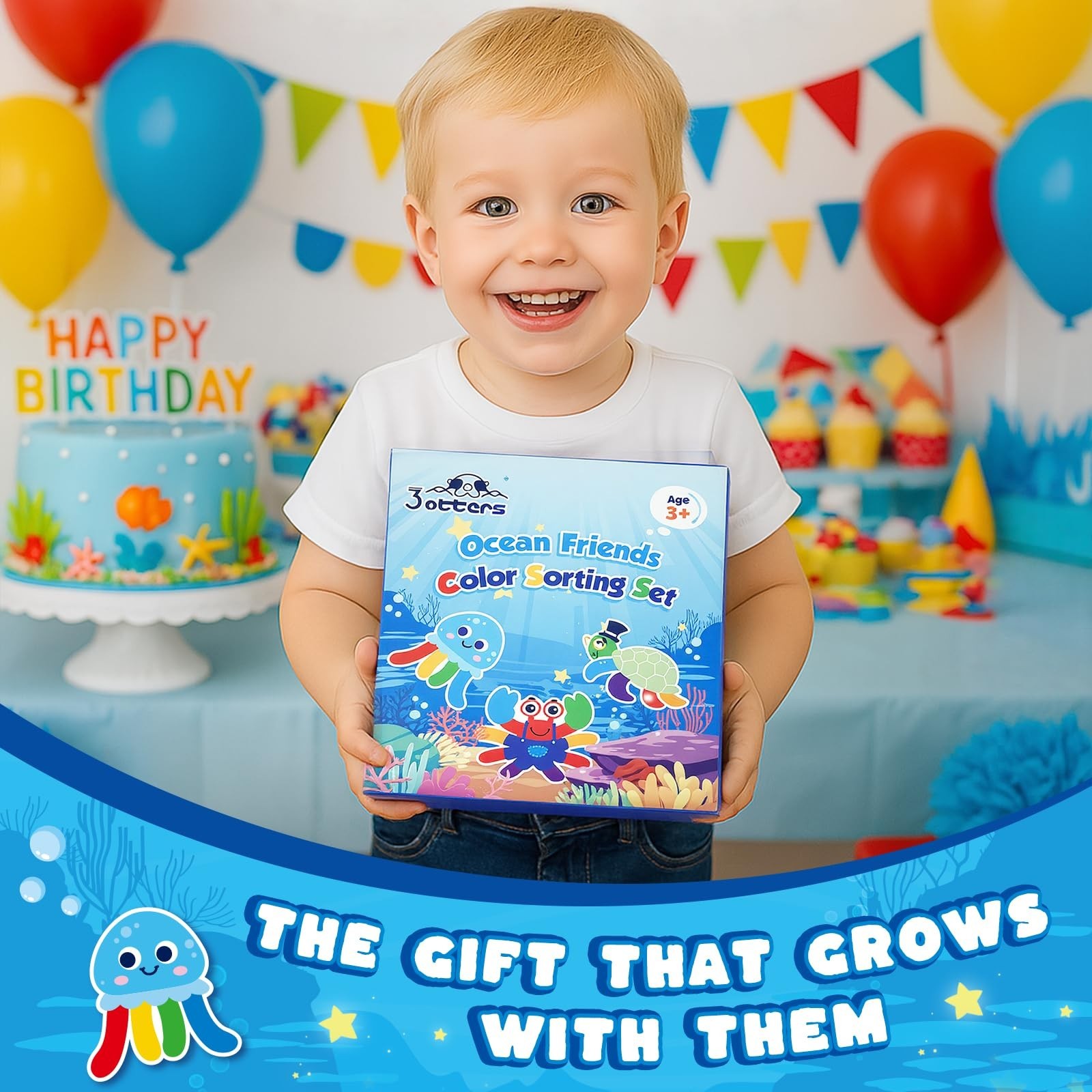 3 otters Color Sorting Sensory Toys, Sea Animals Fine Motor Matching Games Fi…