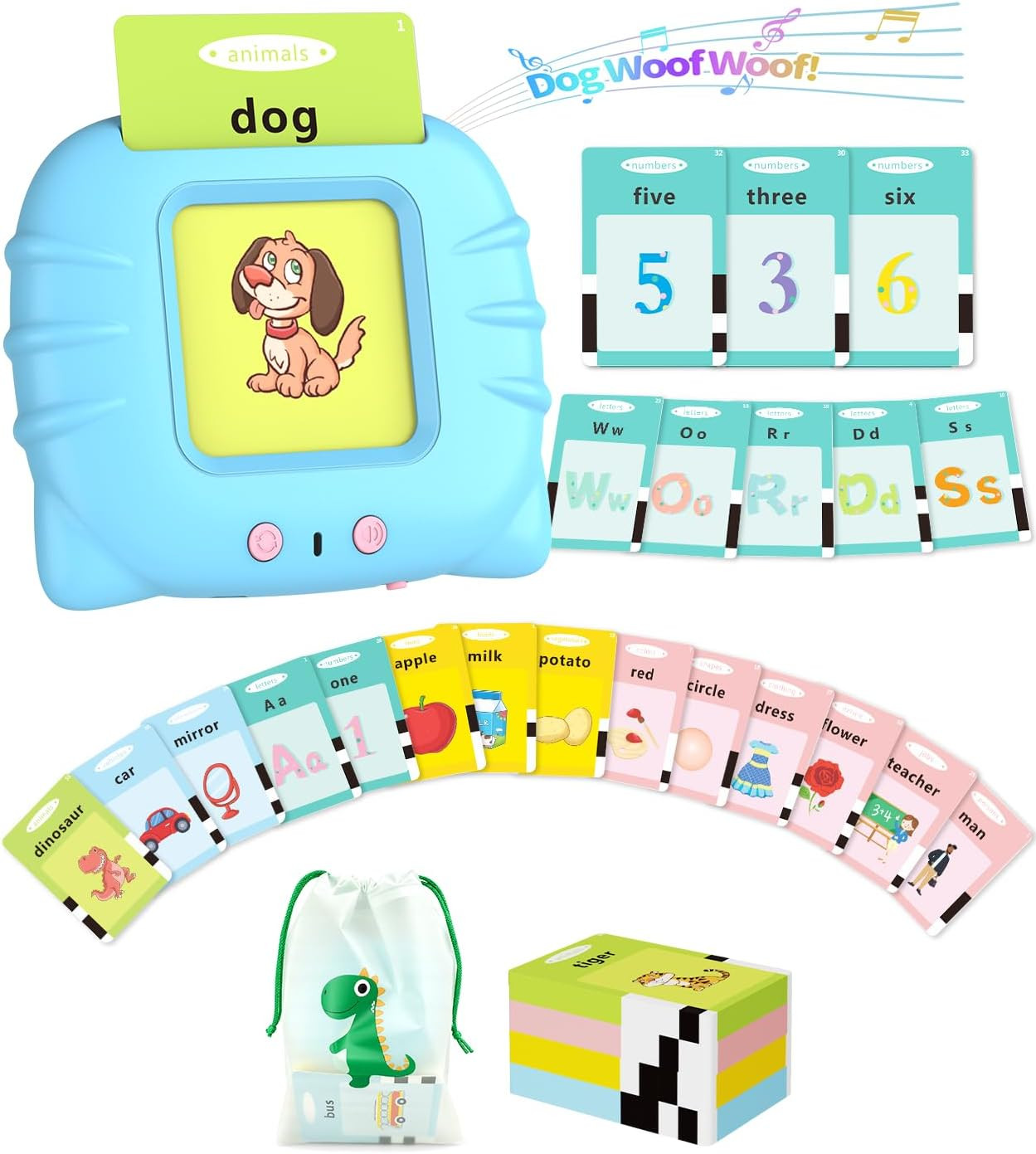 Toddler Toys Bilingual English and Spanish Talking Flash Cards for 1 2 3 4 5 6 Y