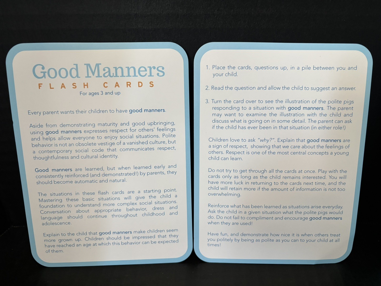 EEBOO GOOD MANNERS CONVERSATION CARDS-COMPLETE