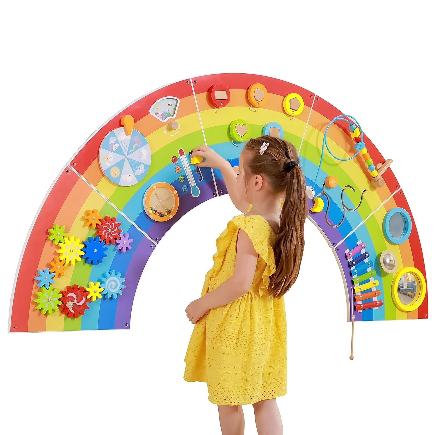Spark & Wow Rainbow Activity Wall Panels 10 ACTIVITIES, Child’s Room 63″x 32″