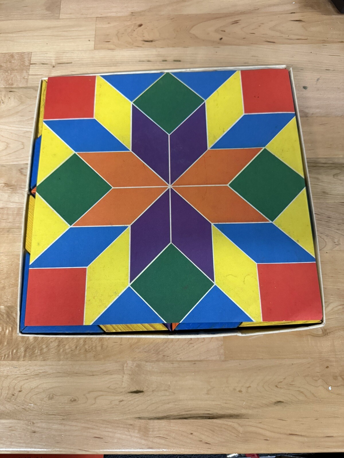 Vintage Developmental Learning Materials Large Parquetry Design Set