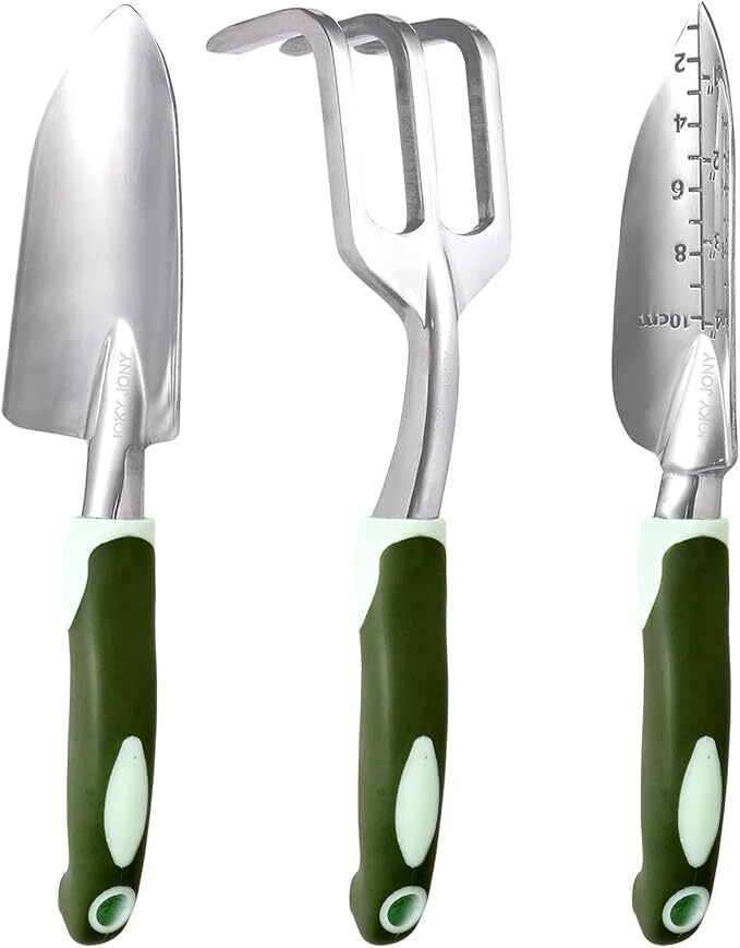 3 PCS Heavy Duty Aluminum Gardening Tool Set for Men & Women Including Hand
