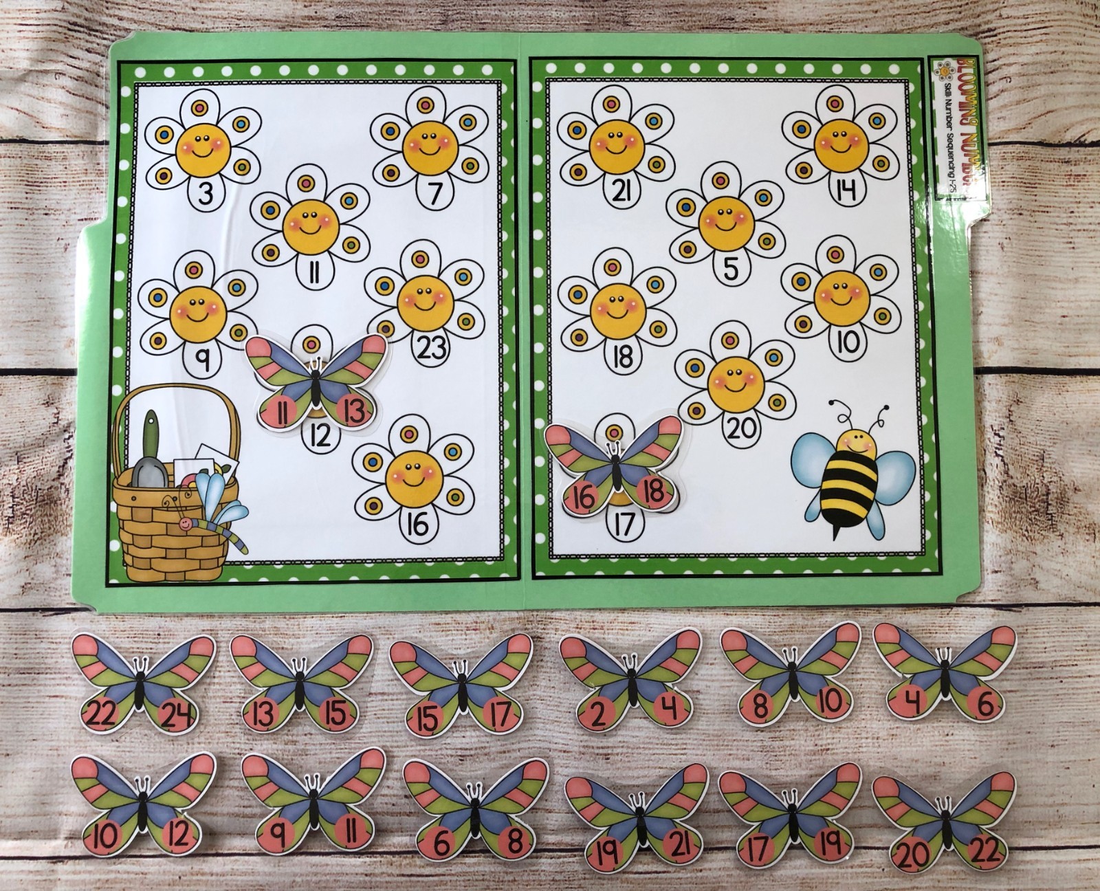 Blooming Numbers Sequencing Counting File Folder Game Pre K Kindergarten Grade