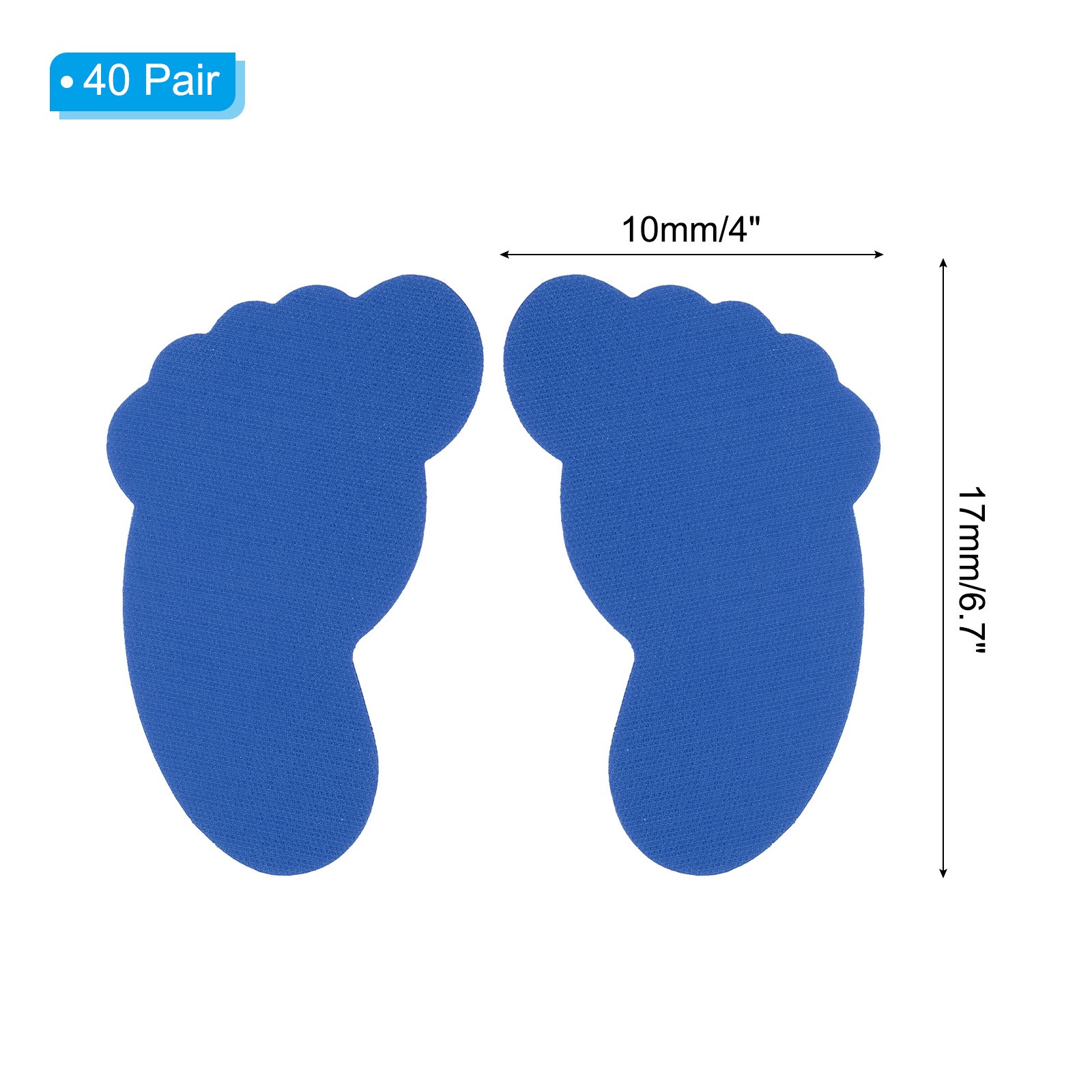 40 Pairs Foot Shaped Carpet Markers, Nylon Floor Spots Markers, Dark Blue