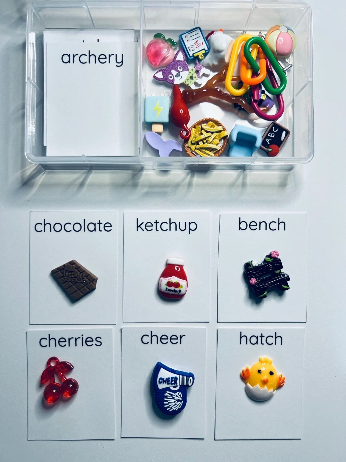 Speech Therapy Trinkets /ch/ sound Say and Play Mini Objects Kit Articulation