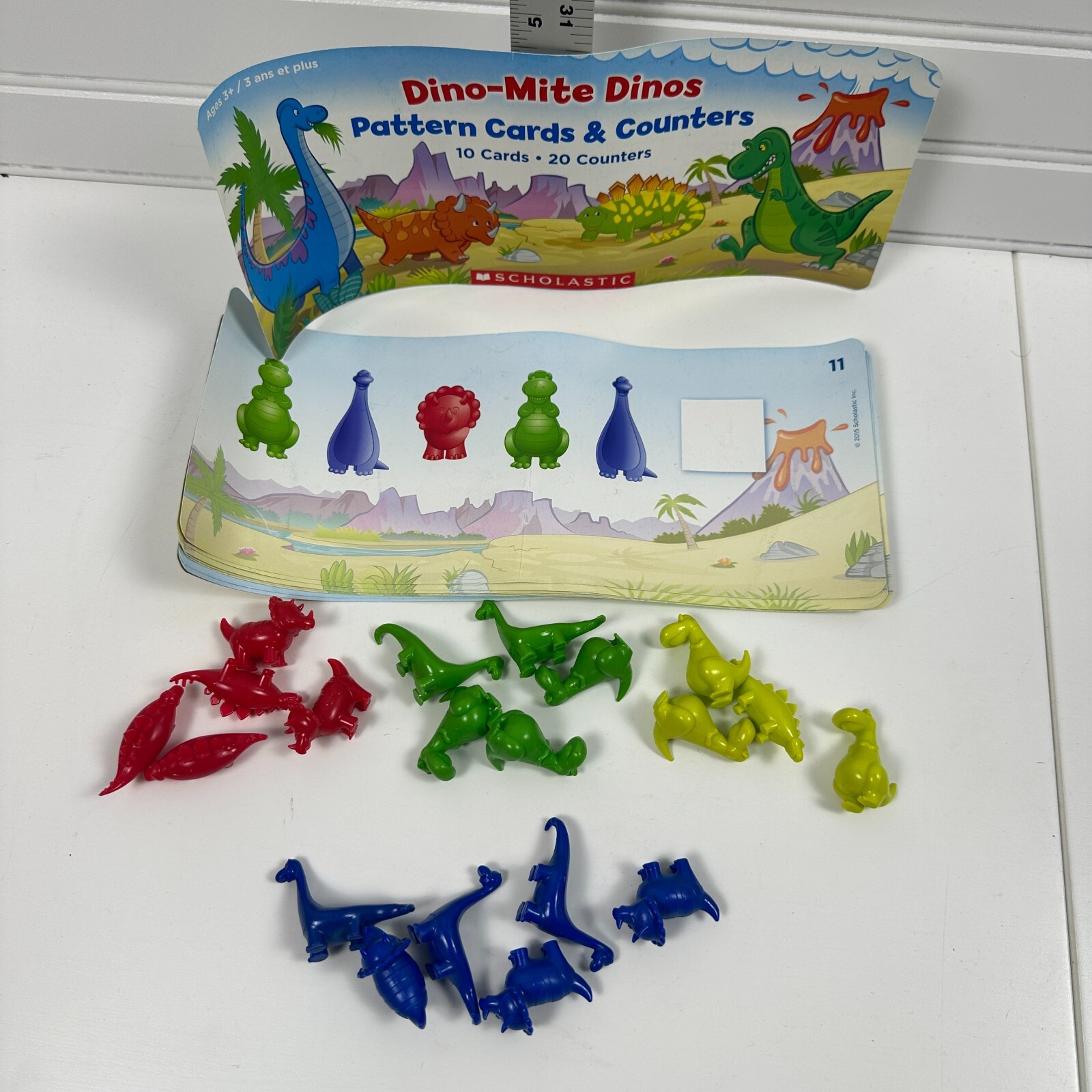 Scholastic Dino-Mite Dinos Pattern Cards & Counters Educational Learning Toys