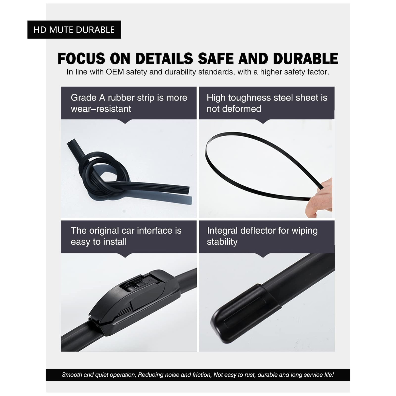 Replacement for Ford Explorer 2011-2024 Silent Wipers -FAPIUO Front and Rear …