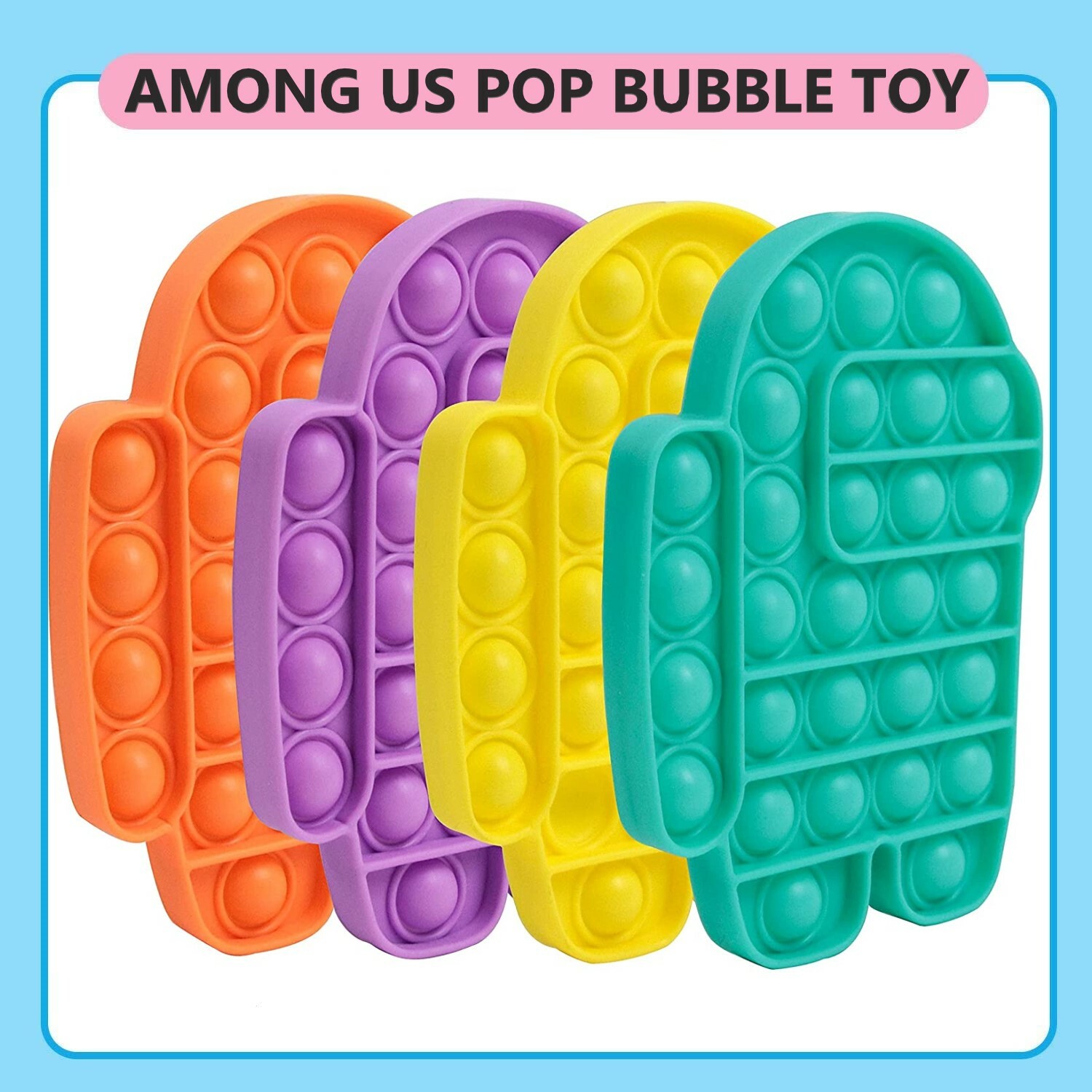 AMONG US PUSH POP SILICONE SENSORY FIDGET TOY ANTI-ANXIETY STRESS BUBBLE IT GAME
