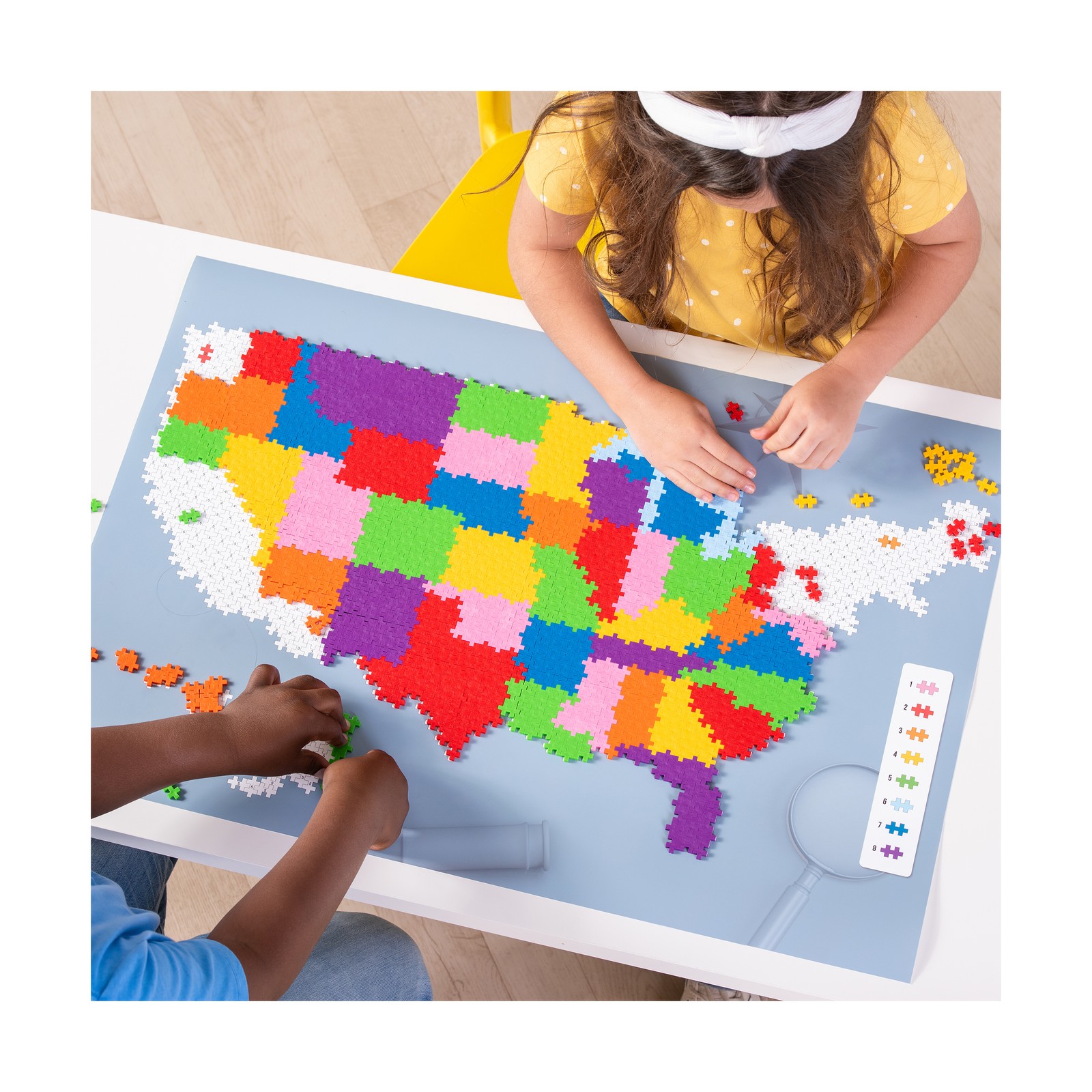 New – Plus-Plus Puzzle By Number – Map of the United States: 1400 Pcs – Ages 5+
