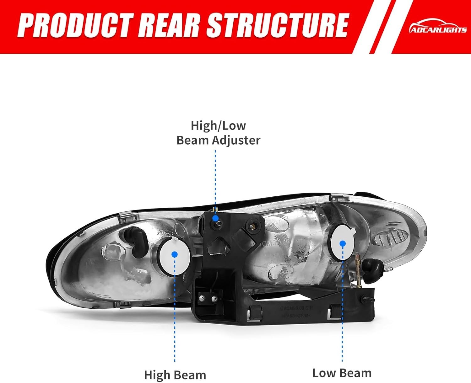98-02 Chevy Camaro Headlight Assembly Pair Black Housing Clear Lens Replacement