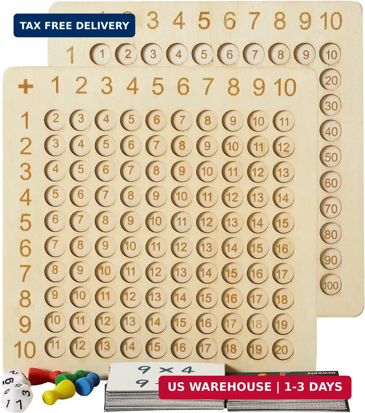 Asweets 2 in 1 Wooden Montessori Multiplication Addition Board Game Montessori T